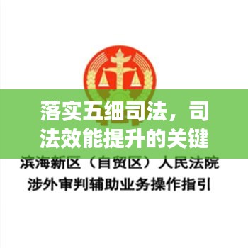 落實五細司法，司法效能提升的關鍵路徑所在