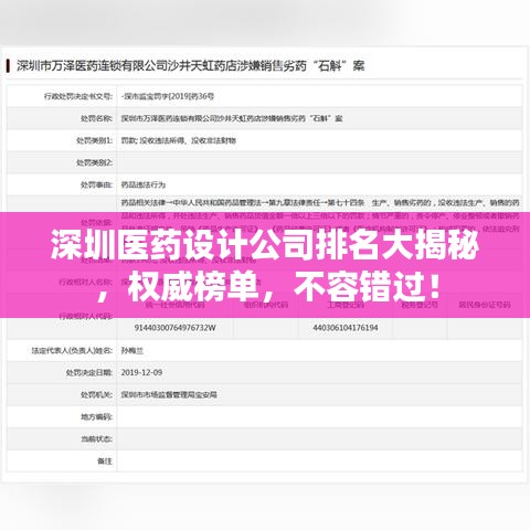 深圳醫(yī)藥設(shè)計(jì)公司排名大揭秘，權(quán)威榜單，不容錯(cuò)過！