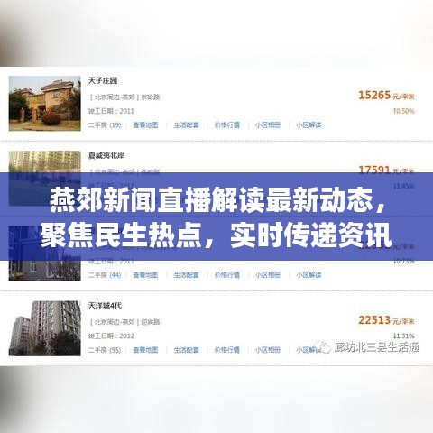 燕郊新聞直播解讀最新動(dòng)態(tài)，聚焦民生熱點(diǎn)，實(shí)時(shí)傳遞資訊情報(bào)